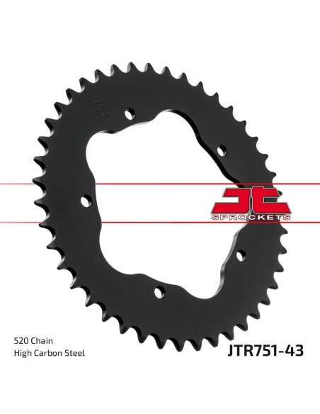 corona moto jt sprockets de acero de 43 dientes jtr51 43