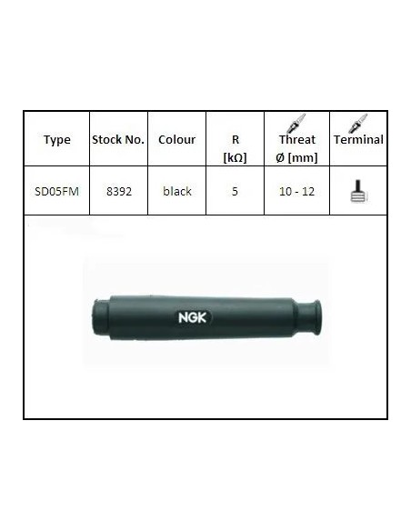 pipa bujia de moto ngk 8392 sd05fm