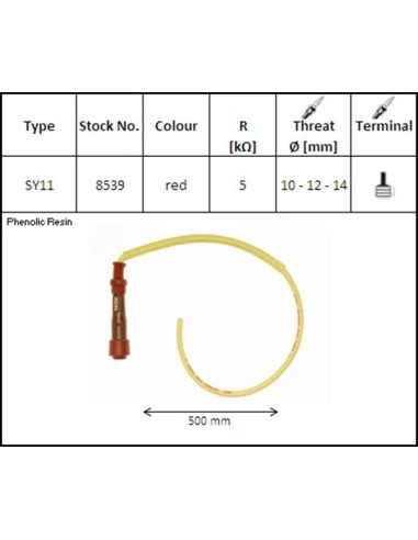 pipa bujia de moto ngk 8539 sy11