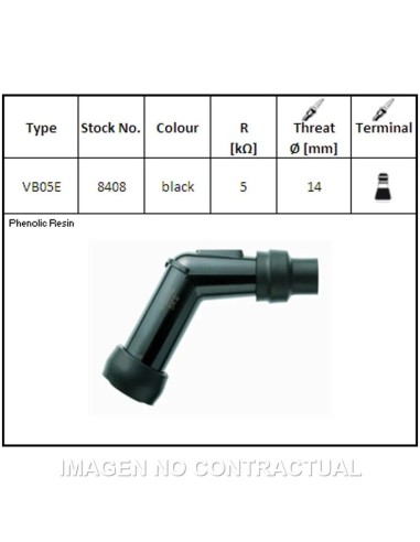 pipa bujia de moto ngk 8408 vb05e