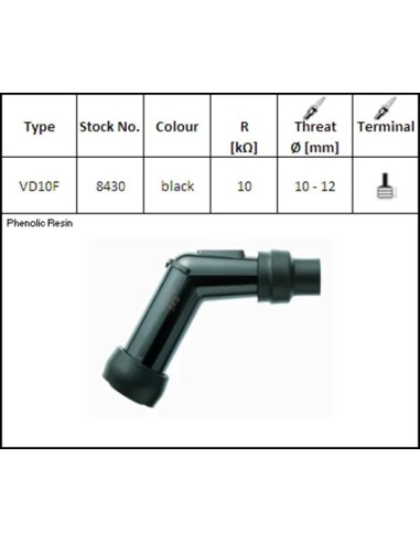 pipa bujia de moto ngk 8430 vd10f
