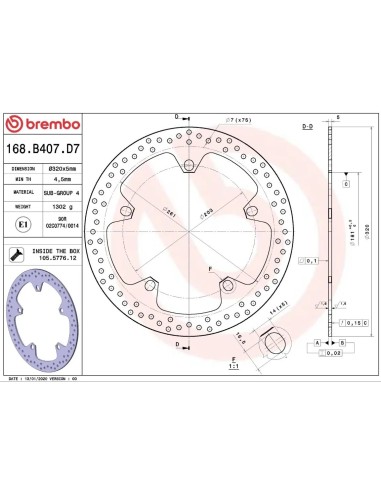 disco de freno moto brembo fijo serie oro 168b407d7 con kit de montaje
