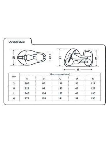 funda para moto oxford aquatex topbox talla l cv205