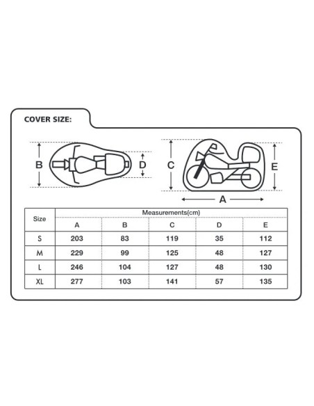 funda para moto oxford aquatex topbox talla l cv205