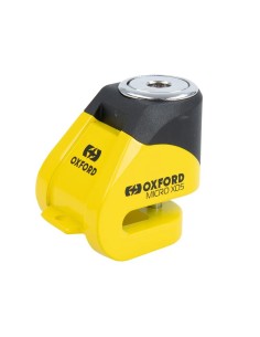 candado de disco oxford xd5 amarillo negro lk205
