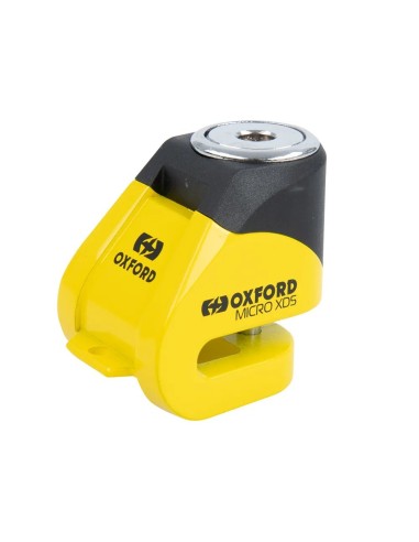 candado de disco oxford xd5 amarillo negro lk205