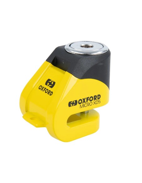candado de disco oxford xd5 amarillo negro lk205