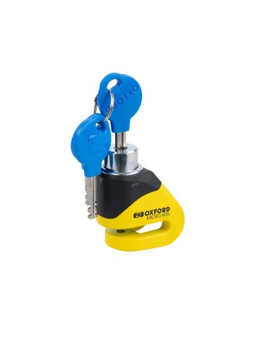 candado de disco oxford xd5 amarillo negro lk205