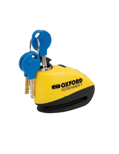candado de disco con alarma oxford screamer 7 negro amarillo lk290