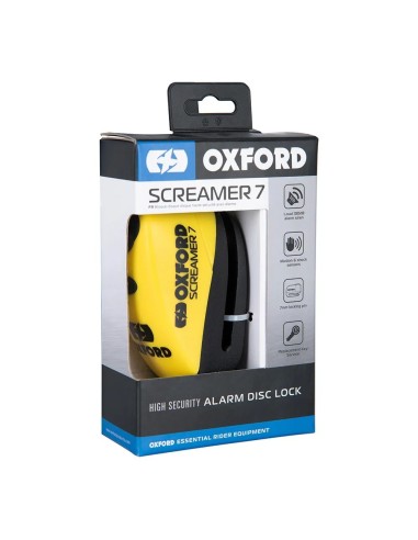 candado de disco con alarma oxford screamer 7 negro amarillo lk290