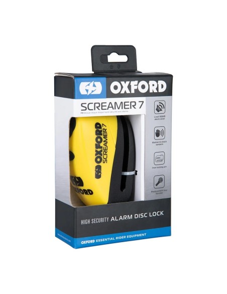 candado de disco con alarma oxford screamer 7 negro amarillo lk290