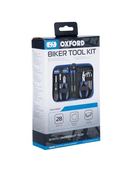 Kit herramientas moto Oxford Biker Toolkit – 28 piezas compacto