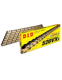 cadena did 520 vx3 110 pasos color oro y negro con remache 28831107z