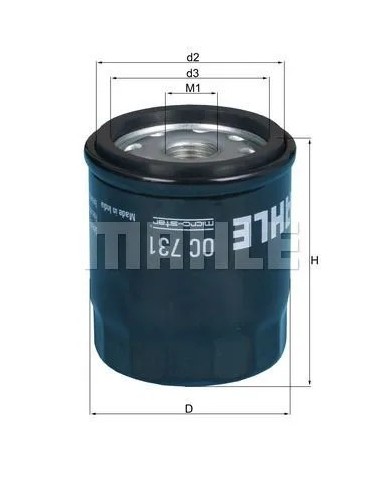 filtro de aceite mahle oc731