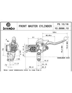 bomba de freno delantero brembo racing ps 10x16 husqvarna ktm ref 10b89610 2