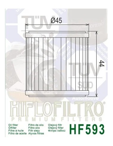filtro de aceite benelli 250 hiflofiltro hf593