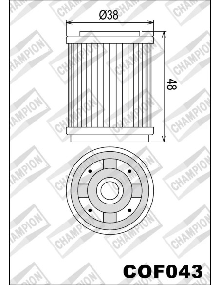 filtro de aceite champion para moto cof043