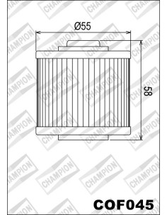 filtro de aceite champion para moto cof045 2