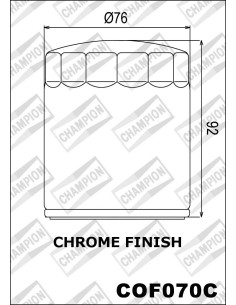 filtro de aceite champion para moto acabado cromado cof070c 2