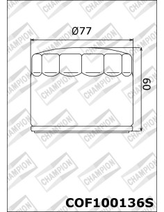 filtro de aceite champion para moto cof100136s