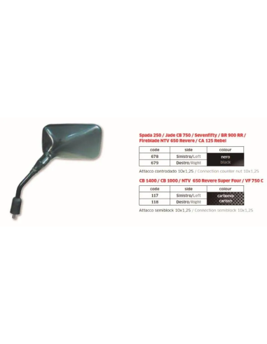 Espejo Honda Cb-Sfifty-Ntv Dcho - FAR679