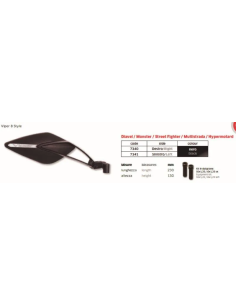 Espejo Izdo Viper N.8Style Negro 230Mm - FAR7340