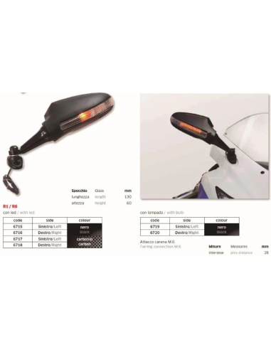Espejo R1-R6 Izq. Carbono - FAR6717