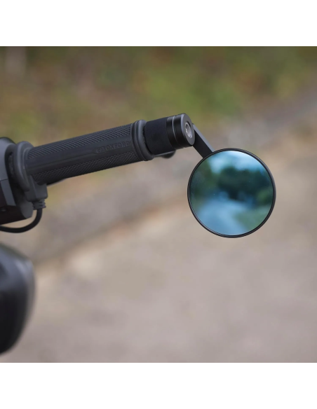 Espejo retrovisor bar end Oxford Circle 360 OX508 negro para manillar 22 mm moto