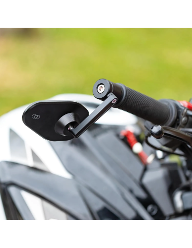 Espejo retrovisor bar end Oxford Shield 360 OX510 negro para manillar 22 mm moto