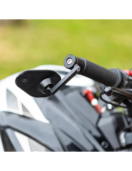 Espejo retrovisor bar end Oxford Shield 360 OX510 negro para manillar 22 mm moto