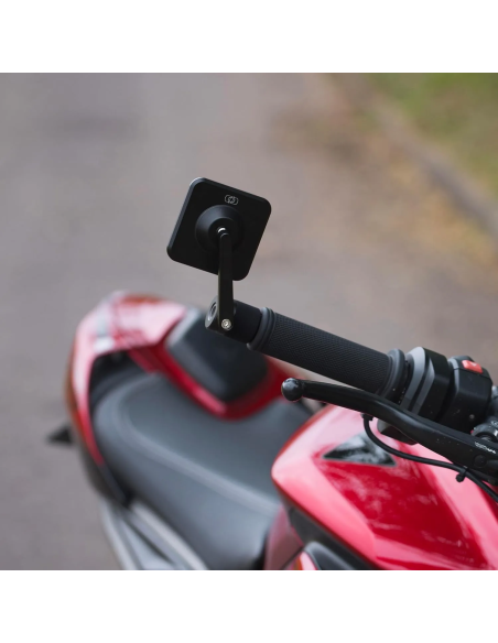 Espejo retrovisor bar end Oxford Square 360 OX509 negro para manillar 22 mm moto