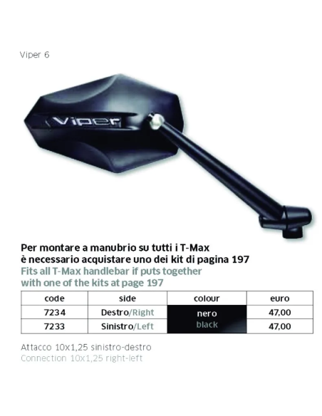 Espejo Viper Aluminio Izquierdo - FAR7233