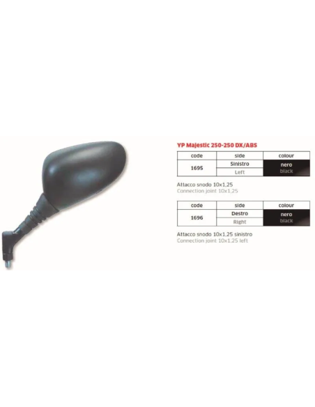 Espejo Yamaha Yp Majestic Dcho 250-250 -Abs - FAR1696