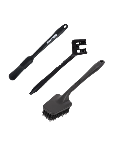 Kit cepillos limpieza transmisión moto Oxford Drivetrain Brushes Pro OX339 cadena y piñón