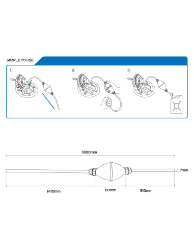 Sifón manual trasvase líquidos Oxford OX921 con pera de bombeo y tubo transparente 1,7 m