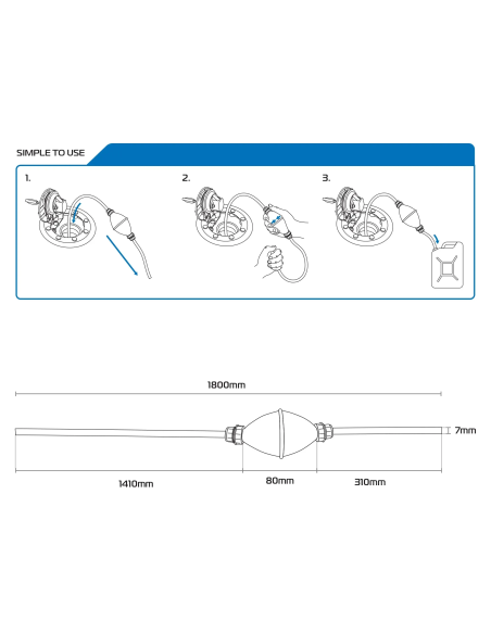 Sifón manual trasvase líquidos Oxford OX921 con pera de bombeo y tubo transparente 1,7 m