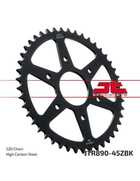 corona moto jt sprockets de acero de 45 dientes jtr890 45zbk