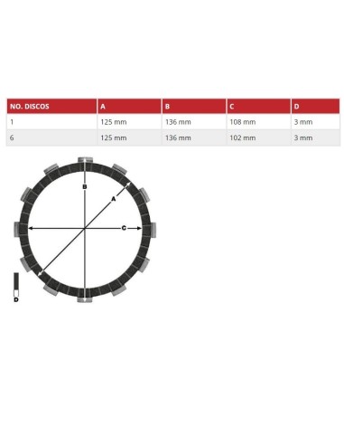 kit de discos de embrague trw mcc1187 para honda cb500 cbr650f vt600 shadow y transalp 6