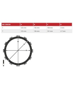 kit de discos de embrague trw mcc1208 para honda nc 700 nc 750 transalp 650 y deauville 2