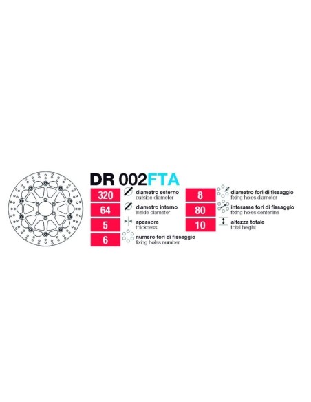 discos de freno delantero flotante dr002fta