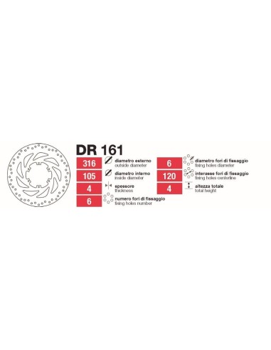 discos de freno delt honda nsr f 125 dr161
