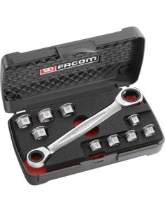 llave carraca anillada 11 en 1 facom 464 j1apb 8 19 mm extra plana taller moto auto