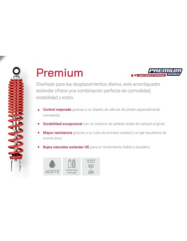 amortiguador trasero kyb std para yamaha nmax 125 rojo suspension tra