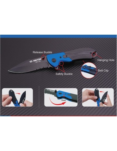 navaja con muelle de bloqueo king tony 794108a hoja 90 mm para taller moto auto