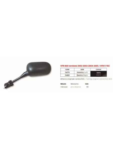 espejo honda vfr800 02 05 dcho far5480