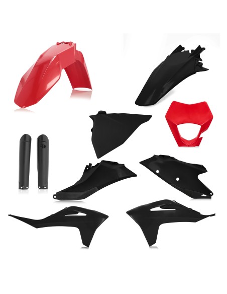 kit completo de plasticos moto acerbis rojo neg 0024633 gasgas ec 250 300 250f 350f 2021