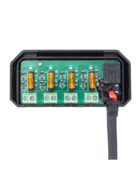 caja de conexiones 12v oxford el112 con rele y 4 salidas con fusible para moto