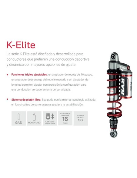 amortiguadores traseros kyb gas para yamaha x max 300 2017 2024 negro