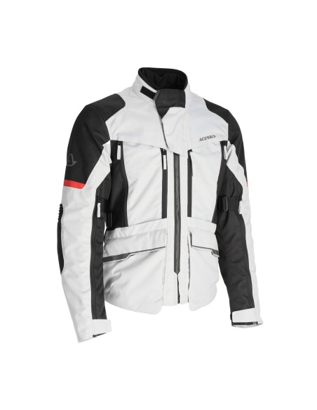 chaqueta touring acerbis ce x rover gris rojo clase aa 3 capas