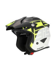 casco acerbis jet aria graphic sport 22 06 color negro y amarillo fluor mate 0026602 457